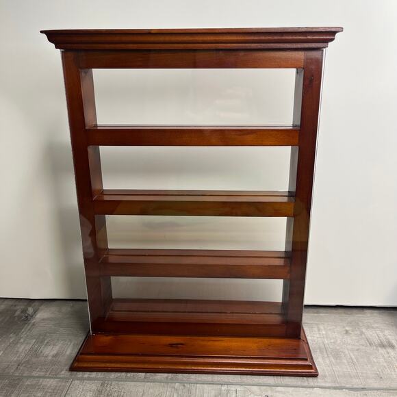 Challenge Coin Red Wood Finish Display Stand Shelf Holds 12-16 coins 13x9x5 - Picture 8 of 8